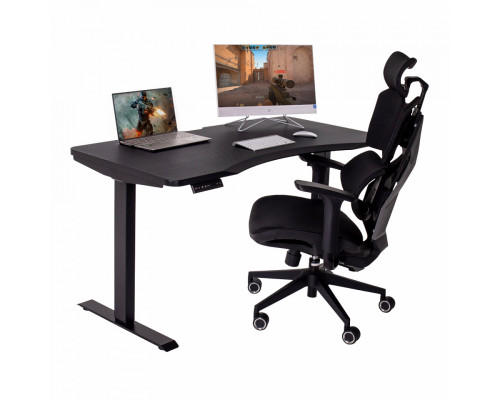 Стол игровой с электроприводом LA-T33- E5A(МДФ карбон, черное),высота 70-120 см,столешница 120*70 см