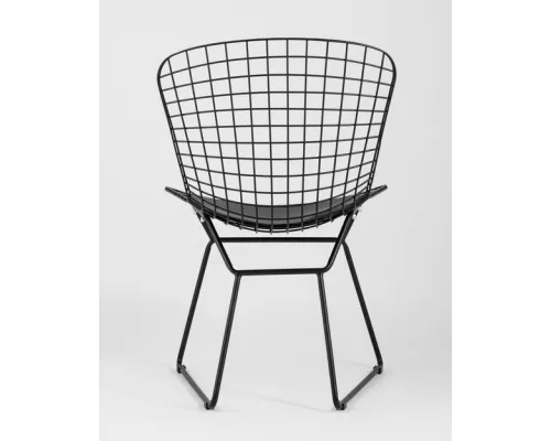 Стул обеденный Bertoia черный с черной подушкой 2 шт