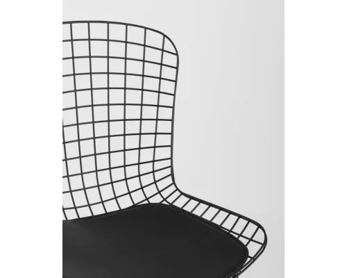 Стул обеденный Bertoia черный с черной подушкой 4 шт