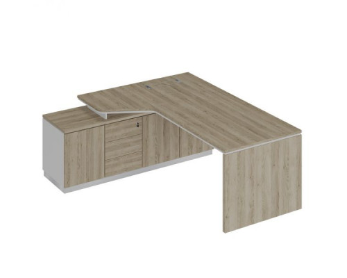 Стол эргономичный на опорной тумбе левый СИ 119